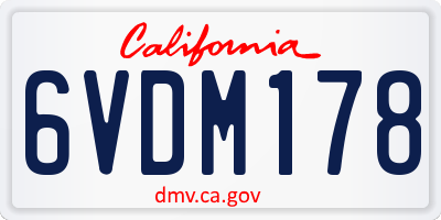 CA license plate 6VDM178