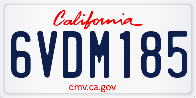CA license plate 6VDM185