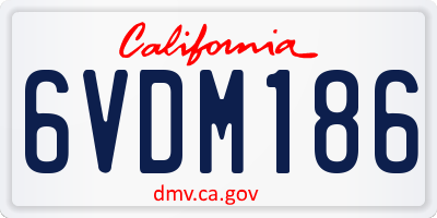 CA license plate 6VDM186