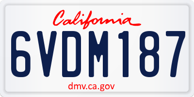 CA license plate 6VDM187