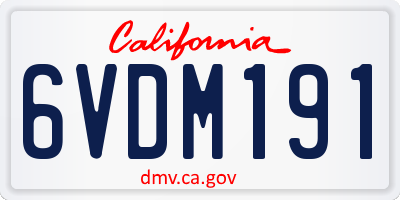 CA license plate 6VDM191