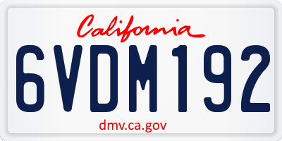 CA license plate 6VDM192