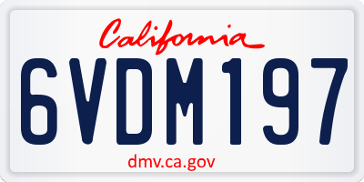 CA license plate 6VDM197
