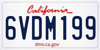 CA license plate 6VDM199