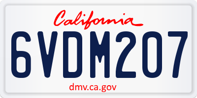 CA license plate 6VDM207