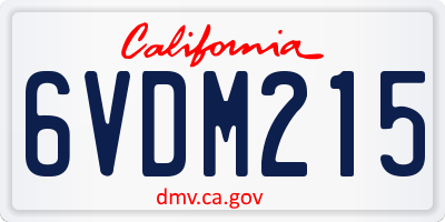 CA license plate 6VDM215