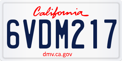 CA license plate 6VDM217