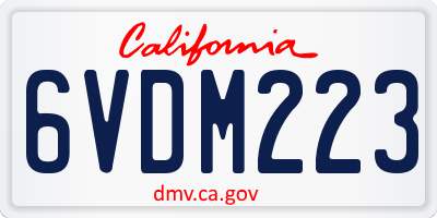 CA license plate 6VDM223