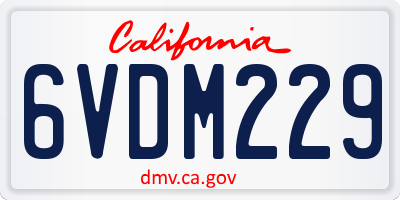 CA license plate 6VDM229