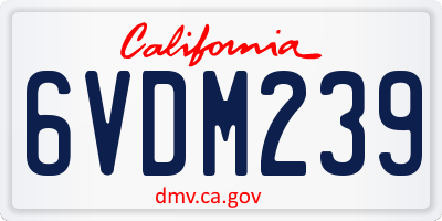 CA license plate 6VDM239
