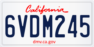 CA license plate 6VDM245