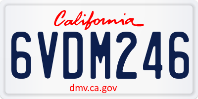 CA license plate 6VDM246