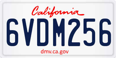 CA license plate 6VDM256