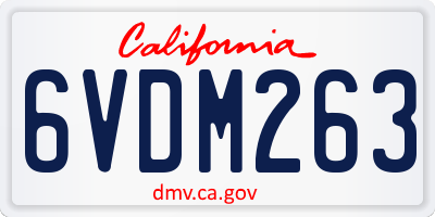 CA license plate 6VDM263