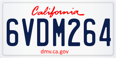 CA license plate 6VDM264