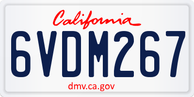 CA license plate 6VDM267
