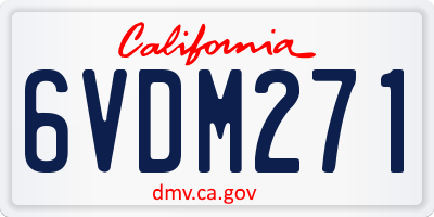 CA license plate 6VDM271