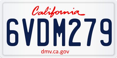 CA license plate 6VDM279