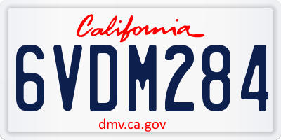 CA license plate 6VDM284