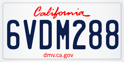 CA license plate 6VDM288