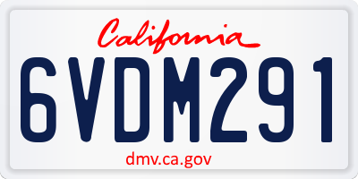 CA license plate 6VDM291