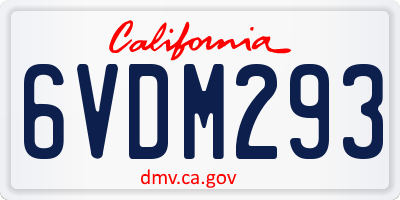 CA license plate 6VDM293