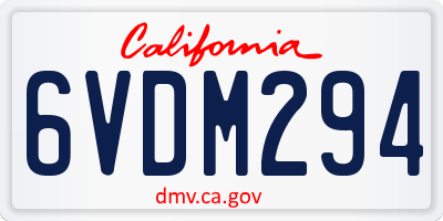 CA license plate 6VDM294