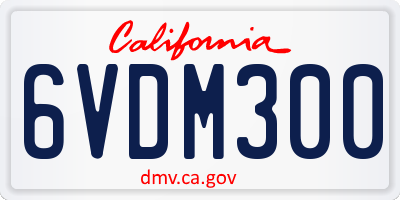 CA license plate 6VDM300