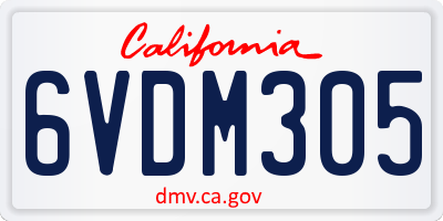CA license plate 6VDM305
