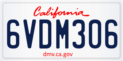 CA license plate 6VDM306