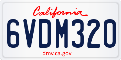 CA license plate 6VDM320