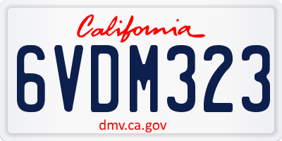 CA license plate 6VDM323