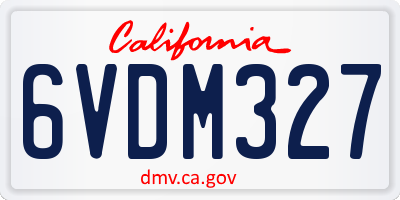 CA license plate 6VDM327