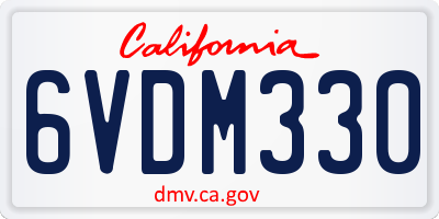 CA license plate 6VDM330