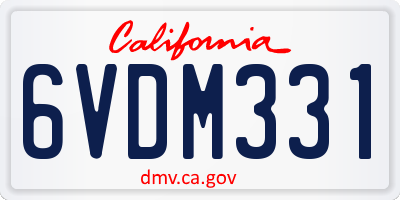 CA license plate 6VDM331