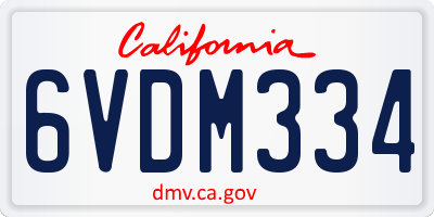 CA license plate 6VDM334