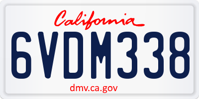 CA license plate 6VDM338