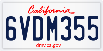 CA license plate 6VDM355