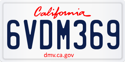 CA license plate 6VDM369