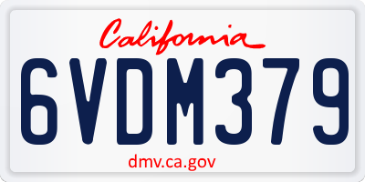 CA license plate 6VDM379