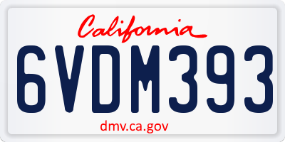 CA license plate 6VDM393