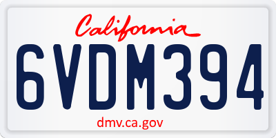 CA license plate 6VDM394