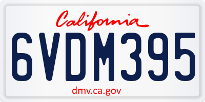 CA license plate 6VDM395