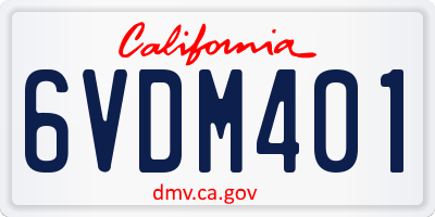 CA license plate 6VDM401