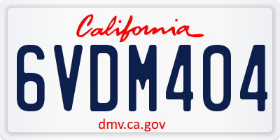 CA license plate 6VDM404