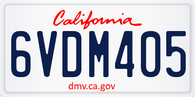 CA license plate 6VDM405