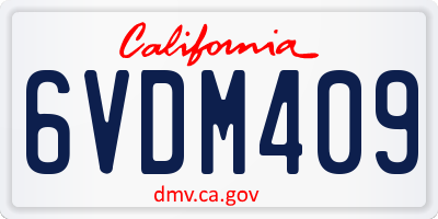 CA license plate 6VDM409