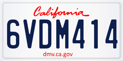 CA license plate 6VDM414
