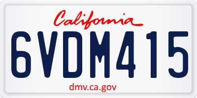 CA license plate 6VDM415