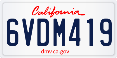 CA license plate 6VDM419